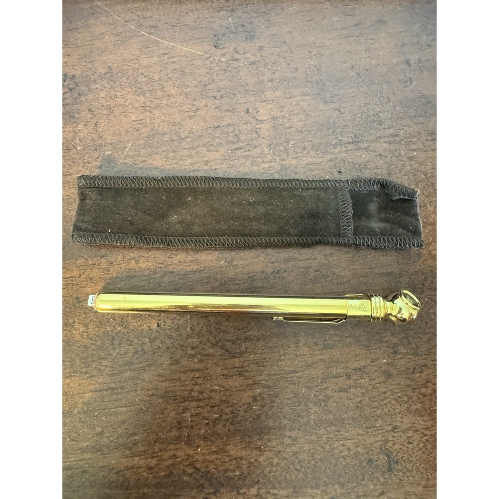 NOS Vintage 24K Gold Plated Tire Gauge Rochelle's Inc. Taiwan